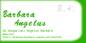 barbara angelus business card